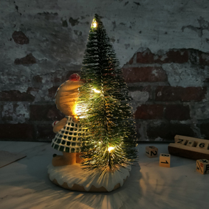Décoration de Noël en résine de bonhomme en pain d'épices scintillant avec arbre de Noël - Product Image 5