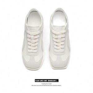 Chaussures décontractées polyvalentes à semelle plate, respirantes, en peluche, à lacets, bout carré, légères, antidérapantes et tendance - Product Image 3