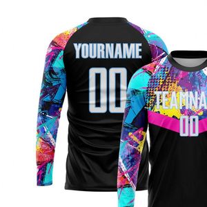 Men <b>Long</b> Sleeve Soccer Jersey Sublimated Sports Uniform Training Football Shirt Team Wear Breathable <b>Match</b> Play - Product Image 3