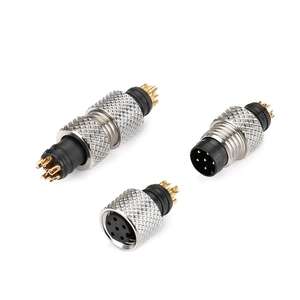 M8 8pin זכר הלחמה עמיד למים לחיבור כבל, M8 8pin מחבר חימום עמיד למים, מחבר זכר m8 פינים - Product Image 5