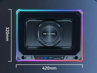 Support de refroidissement pour ordinateur portable A8 ABS avec ventilateurs à air, lumière RGB, silencieux, pliable, dissipateur de chaleur pour jeux
