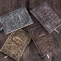 Carnet de notes en PU Shuren Relief, style européen vintage tridimensionnel, journal de jeu transfrontalier, design exquis, cadeau