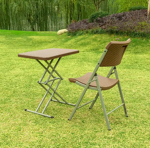 <strong>Low</strong> Prices Outdoor <strong>Table</strong> and Chair Modern Folding Portable Rattan Design <strong>Garden</strong> <strong>Table</strong> and Chair Set - Product Image 1
