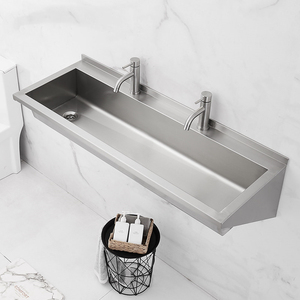 Évier mural long en acier inoxydable 304, lavabo commercial multi-utilisateurs pour cantine scolaire, hôpital, projet d'usine - Product Image 3