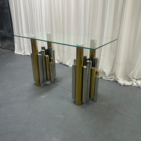 Table de mariage, de famille ou d'hôtel, en verre trempé avec cadre en acier inoxydable, design unique de haute qualité, dernière collection