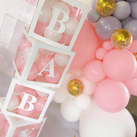 Boîte à lettres transparente en PVC Staraise, boîte à ballons personnalisée avec nom pour la décoration d'une fête d'anniversaire de 1 an, durable, 30x30x30cm