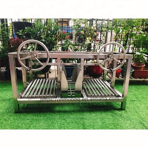 Parrilla <span class=keywords><strong>Argentina</strong></span>/Santa María/<span class=keywords><strong>Asado</strong></span> de Acero Inoxidable con Dos Ruedas Delanteras de Carbón Vegetal, Altura Ajustable - Product Image 5
