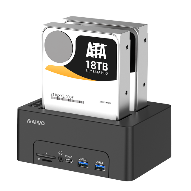 MAIWO K3082P 2.5"/3.5" SATA HDD / SSD Docking Station / Duplicator Tool Free Hard Disk Drive Ssd Clone Dock With HUB Function