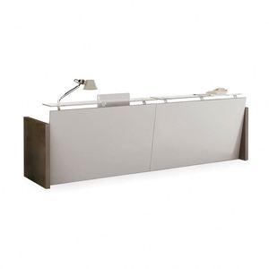 Mostrador de Recepción Largo para Oficina Sunshine Wood, Mostrador de Recepción Moderno con 2 Gabinetes Laterales YS-RCT04 - Product Image 1