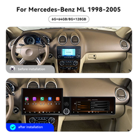 Écran ZWNAV 13,1"+12,3" pour Mercedes-Benz ML 1998-2005 Android15 Carplay sans fil DSP GPS Navi Autoradio stéréo 4G 360 OEM