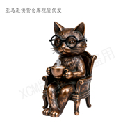 Golfspielende Katze mit Brille Polyresin-Figur, Verspielte Schreibtischdekoration für Zuhause & Büro, Großhandel Maßgefertigtes Polyresin für Golf-Fans