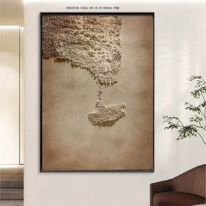 2025 Bán Buôn Tùy Chỉnh Tường Trừu Tượng Nghệ Thuật Wabi Sabi Khách Sạn Tường Nghệ Thuật 100% Handmade 3D Kết Cấu Thạch Cao Sơn - Product Image 3