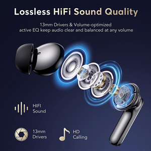 Audífonos Inalámbricos, Auriculares con Micrófono ENC, Baja Latencia, <span class=keywords><strong>Bluetooth</strong></span> 5.4, Bajos Profundos, Ideales para Oficina y Viajes - Product Image 5