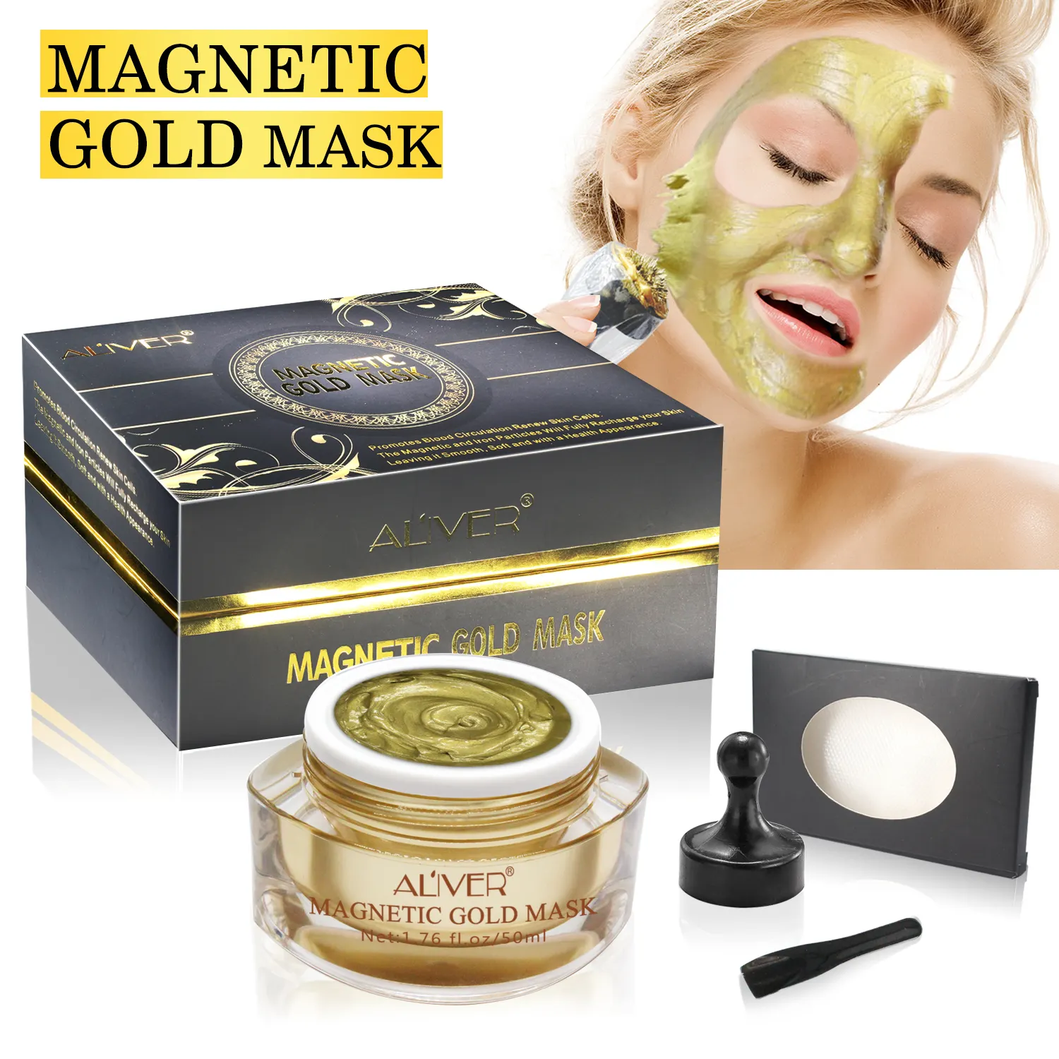 Alta Qualidade Poros Profundos Limpeza Hidratante Máscara De Lama Facial Coreano Mineral Ouro Ímã Máscara Facial