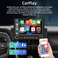 Lecteur MP5 pour voiture 1 DIN 6,2 pouces, CarPlay sans fil, Android Auto, écran tactile HD 1024x600, 3 ports USB, radio FM RDS, Mirror Link, stéréo