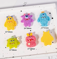 Accessoires en résine Monstre Mignon en Peluche de Dessin Animé Écologiques pour DIY, Décoration pour Coque de Téléphone, Patch, Chaussures et Porte-clés