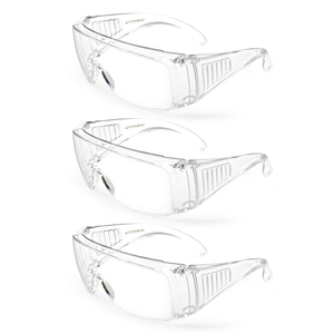 Gafas de Seguridad con Protección Antivaho ANSI para Usar sobre Lentes Graduadas, Gafas OTG con Protectores Laterales para Trabajo Industrial, 3 Piezas - Product Image 1