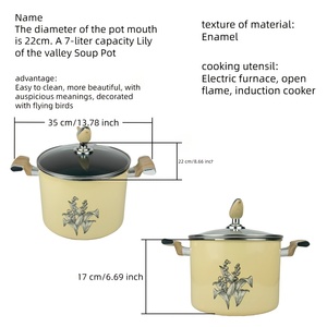 Olla de Sopa Esmaltada de 7L Tipo Campana, Fácil de Limpiar, de Alta Calidad, para Uso Doméstico en la Cocina, Personalizable, en Oferta - Product Image 6