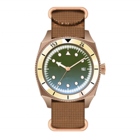 Skx 007 bronze quartz montre de plongée pour les hommes avec sangle en nylon Cusn8 bronze lumineux hommes montre pour vente