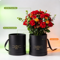 Boîte à fleurs rigide haut de gamme écologique personnalisée avec poignée en carton pour emballage de bouquets, boîte cadeau pour fleurs fraîches, séchées ou préservées