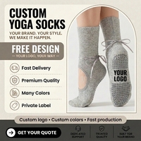 Chaussettes de yoga pour jeunes, design personnalisé, logo personnalisé, chaussettes en coton tricoté, chaussettes de ballet antidérapantes pour femmes, chaussettes de pilates antidérapantes pour femmes