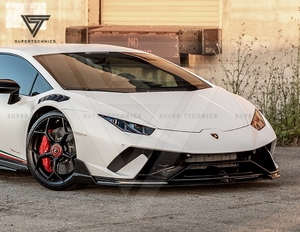 Kit carrosserie en fibre de carbone de style Performante Pare-chocs avant avec lèvre avant pour <span class=keywords><strong>Lambo</strong></span> Huracan LP610-4 - Product Image 3