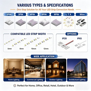 Conector de Tira LED de 10 mm y 2 Pines, Mini Cinta COB de Cristal a <span class=keywords><strong>Cable</strong></span> para Iluminación de Gabinetes de Cocina y Decoración del Hogar - Product Image 5