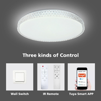 Plafonnier LED intelligent pour la maison, lampe de plafond pour chambre à coucher, lumière RGB en fer avec variateur d'intensité, décoration contemporaine pour la maison, PVC blanc 80