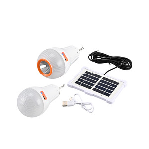 태양광 패널 충전용 USB 충전식 LED 전구 비상용 손전등 - Product Image 1