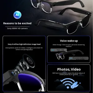 Nouvelles <span class=keywords><strong>lunettes</strong></span> intelligentes IA 2026 avec reconnaissance d'objets, caméra 8MP, réduction de bruit double micro, vidéo POV 1080P, enregistrement intelligent W630 - Product Image 4