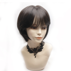 Peluca de Cabello Humano 100% con Corte Bob Cónico de 7 Pulgadas, con Clip, Ligera, Cómoda, Colores Naturales, Apta para Quimioterapia, de WIGTS, Entrega Rápida - Product Image 1