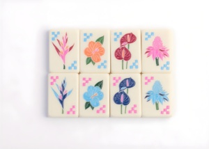 Diseño Tropical de Lujo, Azulejos de Mahjong Acrílicos con Rejilla Azul, Entretenimiento Portátil para el Verano, <span class=keywords><strong>Sunshine</strong></span> America Miss Out of Office - Product Image 4