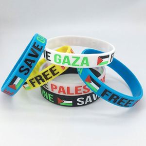 Bracelets en silicone personnalisés avec drapeau et textes gravés, couleur remplie, conception gratuite - Product Image 5
