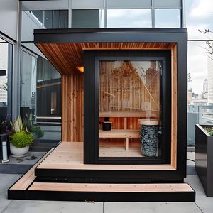 ห้องซาวน่าและห้องอาบน้ำสำหรับวิลล่าไม้ซีดาร์สีแดงกลางแจ้งไม้เนื้อแข็งไฟฟ้าดีไซน์ทันสมัย - Product Image 5