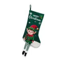 Décoration de Noël créative 3D à longues jambes, Casse-noisette, Bonhomme en pain d'épices, Elfe, style dessin animé, pour chaussette cadeau ou à suspendre à l'arbre de Noël, pour la décoration intérieure