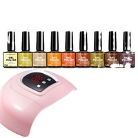 Kit d'outils de manucure Séchoir à lampe LED UV avec 2 vernis à ongles en gel Soak Off Vernis Perceuse à ongles électrique Nail Art Set