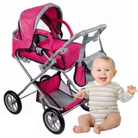 Nouveau design poussette mini en plastique ABS pour poupée, sac à dos scolaire avec berceau de transport, sac de transport gratuit, grand accessoire de poussette combinée