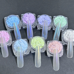 Poudre à ongles chromée caméléon 3 couleurs, pigment acrylique scintillant Candy Aurora pour manucure et nail art - Product Image 1