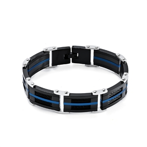Bracelets pour hommes en acier inoxydable sur mesure, deux tons, avec câble à 5 couches, résistants à l'eau et au ternissement, bijoux fins et élégants. - Product Image 1