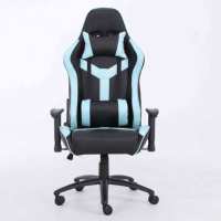 Chaise de jeu ergonomique professionnelle pour cadres, fonction massage, cuir PU, dossier réglable, vérin à gaz 4 positions, base en aluminium
