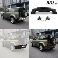 Pare-chocs arrière noir brillant style LM avec embouts d'échappement pour Defender 90 110 130 2020+, pas de découpe requise