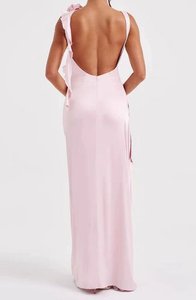 Vestido de noche de flores <span class=keywords><strong>para</strong></span> mujer, vestido lavable con estampado digital sin espalda <span class=keywords><strong>para</strong></span> chicas - Product Image 4
