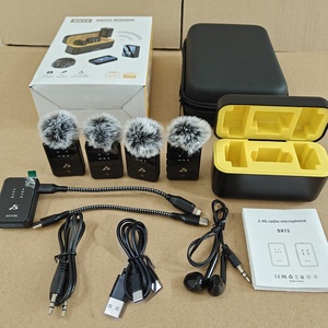 ไมโครโฟนไร้สายสำหรับ4-Mic วิดีโอในสตูดิโอแบบมืออาชีพไมโครโฟนไร้สายปก SX12สำหรับ iPhone <span class=keywords><strong>Android</strong></span> สตรีมสด <span class=keywords><strong>vlogging</strong></span> - Product Image 1