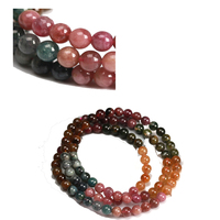 Zooying 4-5mm Natural Mix Tourmaline Natural Stone Bead Quartz Bracelet Women Men Fashion Semi-precious Jewelry