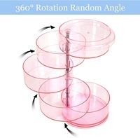 Boîte de rangement rotative pour cosmétiques à plusieurs tiroirs, boîte organisatrice de bijoux en cristal rond en plastique pour la maison