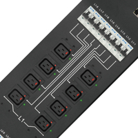 Serrure à prise dosée pdu 3 phases 24way C19 prise 100KW 240V/415V 140A haute puissance pdu rack réseau IP bande de distribution d'alimentation