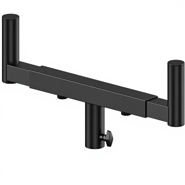 Rimous Heavy Duty Dual Fork Bracket Adjustable Width 13.78"-20.47" 35mm Pole Hole Single Speaker Mount Bar for PA/DJ Speakers