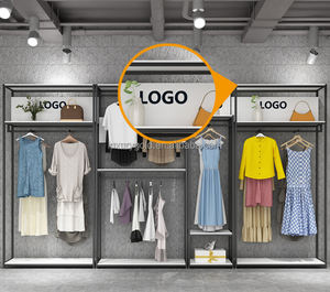 Espositore Stand per Abbigliamento con Logo Personalizzato, Appendiabiti in Metallo Nero per Negozio di Moda, Scaffalature per Vestiti da Uomo e Bambino per Boutique - Product Image 4