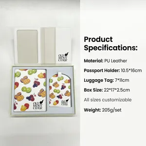 2026 Hot Selling Fashion Bundle Personalized Pu Leather Passport Holder & Luggage <b>Tag</b> Business Gift Travel Set - Product Image 2