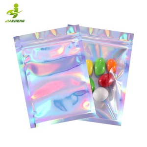 Tas Hologram Mylar Kunci Ritsleting Kecil, Kemasan Hologram Transparan Satu Sisi - Product Image 2